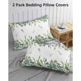 thumbnail image 2 of Eucalyptus Leaves Pillow Cases Standard Size Set of 2 - Microfiber Bed Throw Pillow Covers, Rustic Green Plants Botanical Decorative Lumbar Pillow Cover with Envelope Closure for Sofa/Travel 20"x26", 2 of 6
