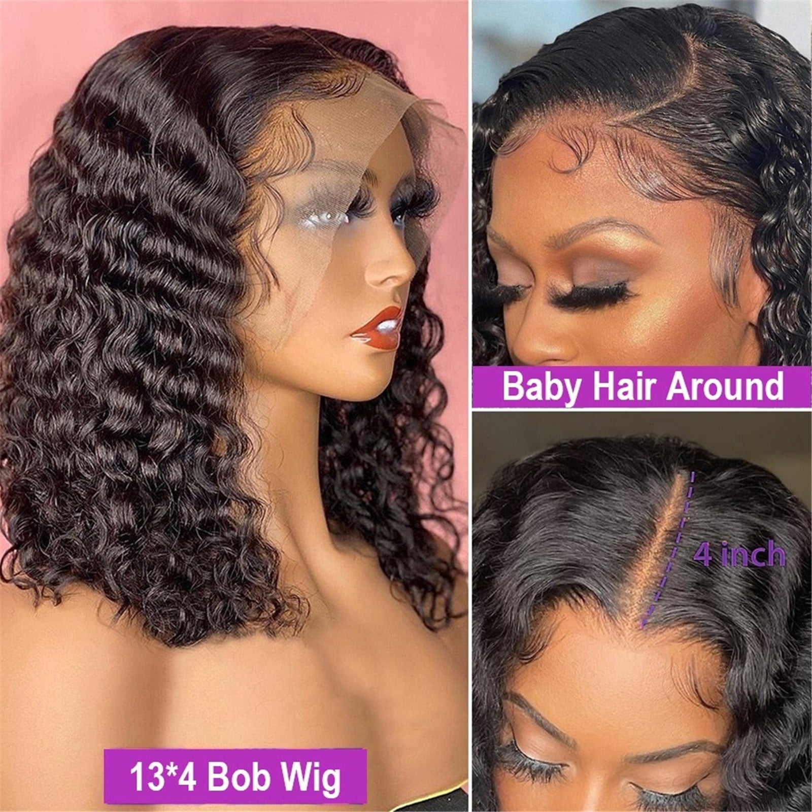 Pre Cut No Glue Water Wave 7x5 Wigs Curly Glueless Wig Human Hair Pre Plucked