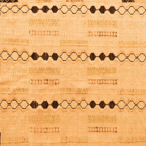 Ahgly Company Indoor Square Solid Orange Modern Area Rugs, 5' Square