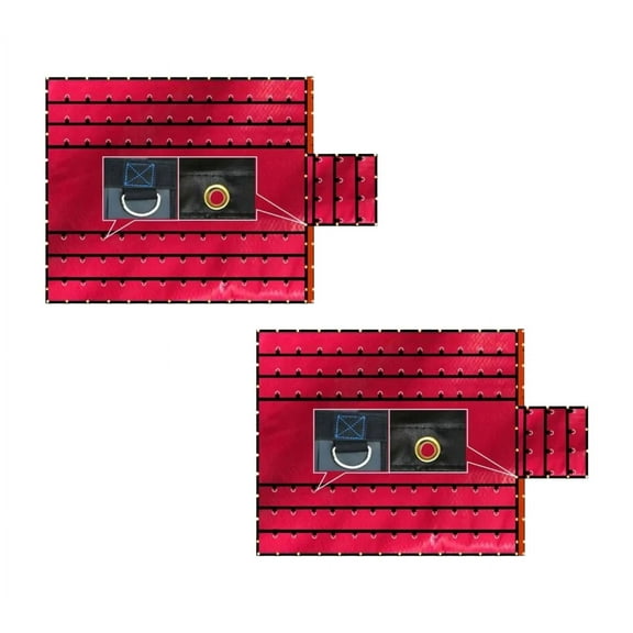 2 Pack 20' x 27' Flatbed Truck 18 Oz Lumber Tarp with 6 FT Drop - Red Heavy Duty Vinyl Waterproof Tarp for Trailers to Protect Cargo from Wind, Rain, Snow and Sun