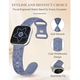 thumbnail image 2 of TOYOUTHS Floral Engraved Watch Band Compatible with Versa 2/Versa/Versa Lite/Versa SE, Soft Silicone Cute Wildflowers Butterflies Sport Laser Watch Strap Replacement Wristband for Women, 2 of 6