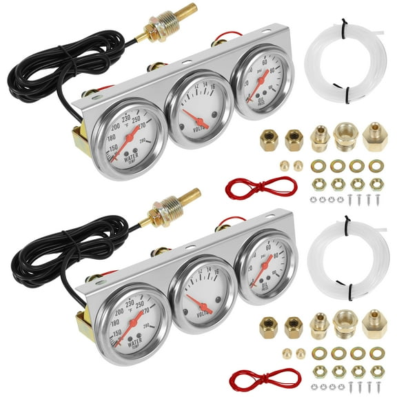 Triple Gauge Kit Oil Volt Water Gauge 3 in 1 Car Meter Auto Gauge Temp Gauge Temperature Oil Pressure Gauge Sensor