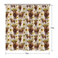 thumbnail image 5 of Beige Highland Cow Sunflower Pattern Shower Curtain 72"x72" ,Bathroom Decorative Shower Curtains Set with 12 Hooks,Modern Waterproof Washable Shower Curtain, 5 of 6