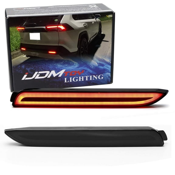 Halo Style Smoked Lens LED Bumper Reflector Lights For Lexus RC NX IS-F & For Toyota RAV4 Sienna Matrix, Function as Tail & Brake Lamps