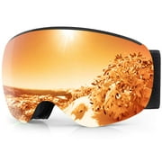 Findway Kids Ski Goggles-100% UV Protection,Anti-Fog Snow Snowboard Goggles for Boys Girls Youth ,Orange(vlt 55.76%)