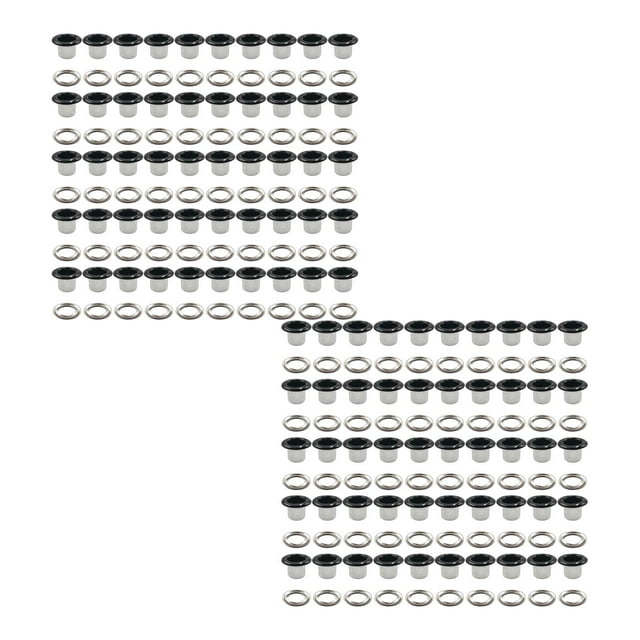 de ojales de 100x, ojales de Metal, botón de ojal de forma redonda, ojal pequeño multifuncional para hacer tarjetas de lona, sombreros, cinturón negro brillante
