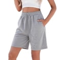 thumbnail image 3 of Women's Casual Sweat Shorts Soft High Waist Shorts Wide Leg Running Workout Bermuda Knee Shorts with Pockets by Yigetop Grey XL, 3 of 6