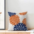 thumbnail image 6 of Fall Decor Pillow Covers 18x18 Inch Set of 2 Burnt Orange Navy Blue White Dahlia Floral Decor Throw Pillows Modern Geometry Flower Outdoor Decorative Cushion Cases for Sofa Couch Bed Decoration, 6 of 6