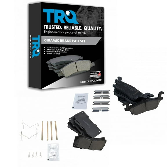 TRQ Premium Posi Ceramic Brake Pads Front & Rear Set Kit for Hummer H3 H3T BFA13032