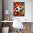 thumbnail image 2 of Sports Wall Art Set of 3, Retro Basketball Rugby Football Baseball Canvas Prints, Graffiti Style Print Artwork Ball Painting Wall Decor for Boys Bedroom Game Room Living Room Home Decor, 2 of 5