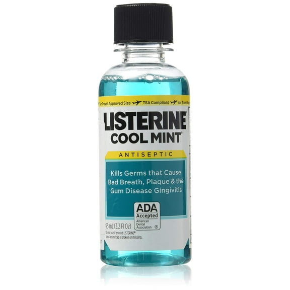 Listerine Cool Mint Zero Alcohol Mouthwash, 3.2 oz (Pack of 3)