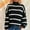 Black, variant on Women's Autumn/Winter Ribbed Turtleneck Sweater: Horizontal Stripes & Oversized Fit for Warmth
