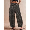 thumbnail image 3 of Women'S Mid Rise Jeans Vintage Loose Wide Leg Cropped Denim Pants Y2k Baggy Boyfriend Jeans Black Leopard M, 3 of 5