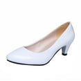 thumbnail image 3 of Juebong Women's 2 Inch Pumps Pointy Toe Stiletto High Heels Work Party Wedding Shoes Office Special Dressy Shoes White,36, 3 of 5