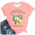 thumbnail image 4 of Likimi Womens T Shirt Crew Neck Short Sleeve Fruit Print Relaxed Fit Summer Elegant Tee Rose Gold Size S, 4 of 4