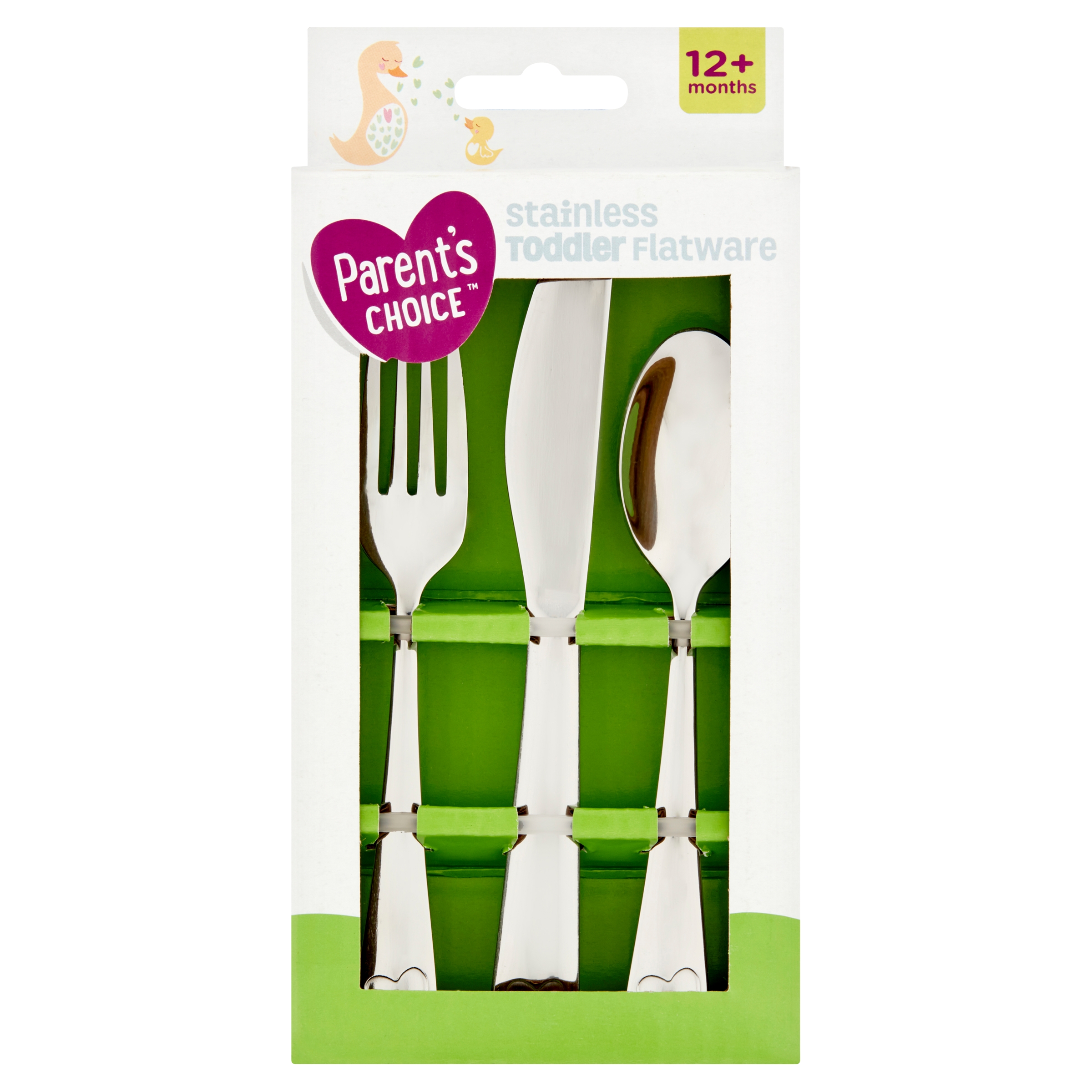 Cubiertos de Acero Inoxidable Premium para Niños Pequeños de Parent's Choice, Vajilla Plateada, Set de 3 Piezas 5