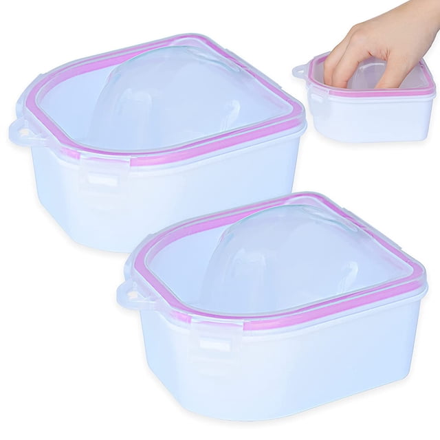 Apuakthei - Juego de 2 cuencos para remojar uñas, cuenco para remojar uñas, removedor de esmalte de gel acrílico, herramienta de spa para manicura