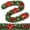 Garland × Flower, variant on Yexmas 9FT Pre-Lit Christmas Garland with LED Lights,Decorated with Red Poinsettias,Berries and Ball Ornaments,Battery Operated Xmas Garland for Mantel,Stair,Door