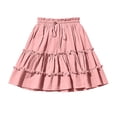 thumbnail image 4 of CBASIHI Girls Ruffle Tiered Cotton Skirt​s- Elastic Drawstring Waist Summer Casual Flowy A-Line Kids Pleatd Mini Skirts Pink Size 5-16 Years, 4 of 7