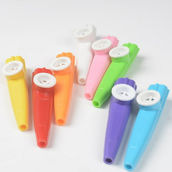 Raindrops 10Pcs Music Instrument Kazoo Plastic Assorted Color Simple Design