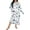 Z92 Blue, variant on Women's Cotton Nightgown Sleepwear Short Sleeves Shirt Casual Print Sleepdress Size S