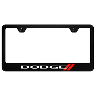 Dodge Stripe UV Print Polycarbonate License Plate Frame (Black)