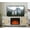 White, variant on HQZX Farmhouse Storage TV Cabinet with 23"L Electric Fireplace, Natural Rattan Doors, for TVs up to 70"