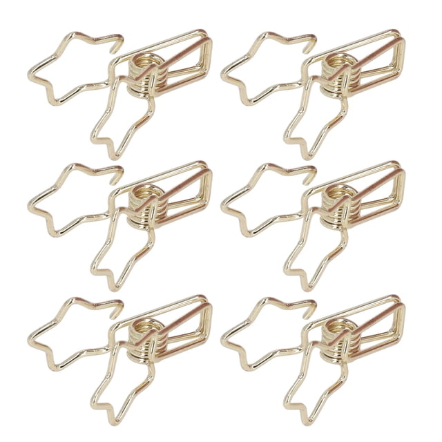 Wire Binder Clips, Simple Style 100 Pieces Strong Clamping Star Binder Clips For Papers Gold,Silver