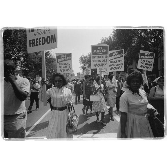 Civil rights march on Washington, D.C. Canvas Wall Art (20" x 30")