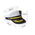 thumbnail image 2 of Sombrero Ajustable Capitan Marinero Gorro Gorra Yate Laure 1 pzs, Blanco, 2 of 5