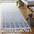 thumbnail image 2 of SAFAVIEH Casablanca Braelyn Diamond Runner Rug, Blue/Ivory, 2'3" x 8', 2 of 8