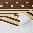 thumbnail image 5 of Manfei Vintage Plaid Twin Quilt Set,Cute Polka Dot Twin Coverlet Set,Brown Yellow,2-Piece,1 Bedspread and 1 Pillowcase, 5 of 7