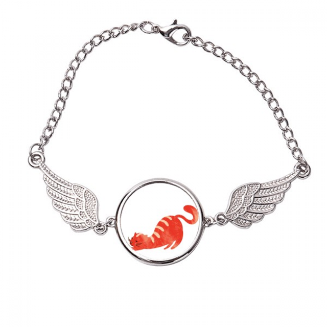 Acuarela de estiramiento de gato de grasa animal Pulsera pulsera pulsera alas de ángel pulsera