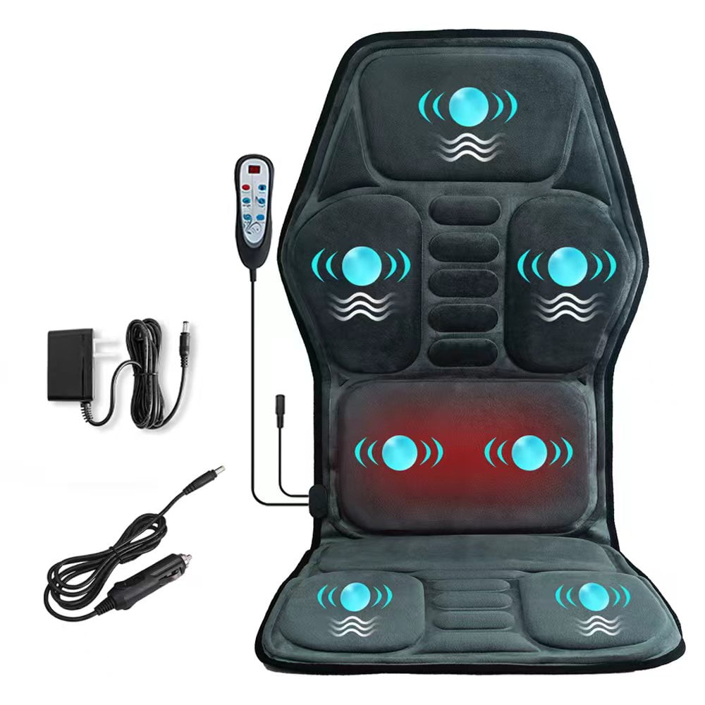 Himouta Back Massage Seat Cushion with Heat, Vibration Back Massage Pad for Chair Car,with 9 Vibration Massage Nodes