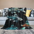thumbnail image 2 of Nawypu Fish Blanket Fish Decor Throw Blanket Ocean Fish Blanket Gifts for Girls Boys Fish Lovers Super Warm Soft Plush Lightweight Flannel Blanket Winter Bedding Blanket for Adults Women, 2 of 6
