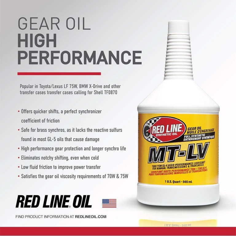 Redline Oil 50604 Transmission Gear Oil, 1 qt. MT-LV GL-4 for 2008