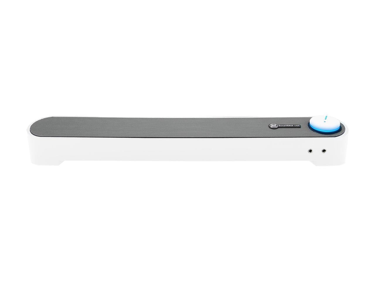 GOgroove SonaVERSE UBR Desktop Computer Sound Bar Speaker (White)