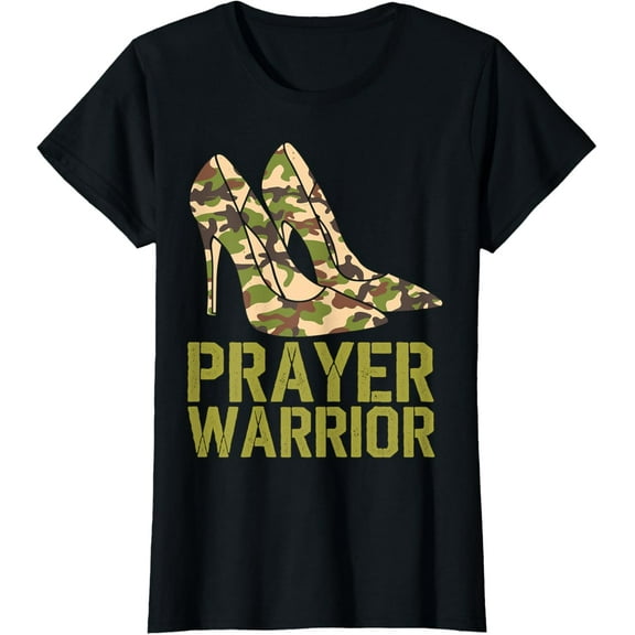 Prayer Warrior Camouflage High Heels Military T-Shirt