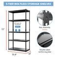 Docred Adjustable Metal Shelving Unit, 72"H Heavy Duty Shelving Utility