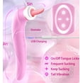 thumbnail image 3 of Coño Chupando Consolador Vibrador Juguetes Sexuales para Mujer Lamiendo Lengua Estimulador Clítoris Pezón Chupando Vibrador Masturbador 3 en 1 Vibrador Juguete Sexual con 8 Succiones 5 Lamiendo y 10 M, 3 of 9