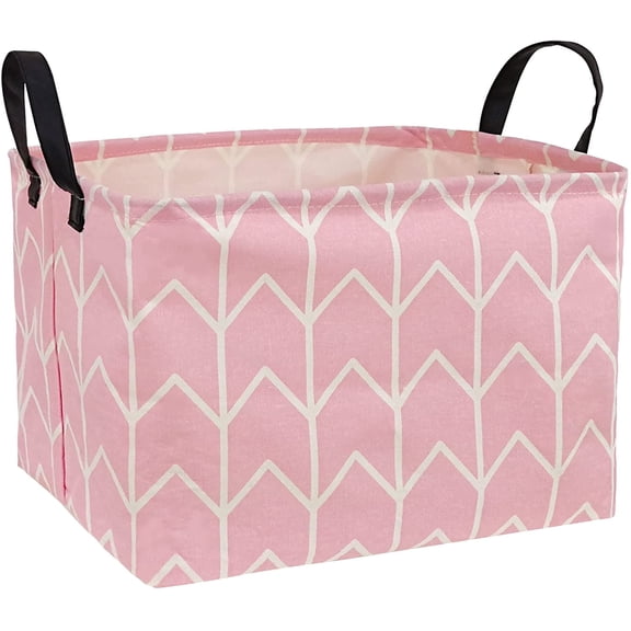 Auto Beyond Collapsible Handwoven Linen & Cotton Fabric Storage Basket, Handles