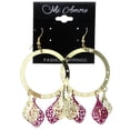 thumbnail image 2 of Mi Amore Leaf Dangle-Earrings Gold-Tone/Pink, 2 of 2