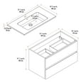 thumbnail image 5 of The akuaplus® ELLA Wall mounted vanity & basin with 2 Drawers,  35 in. x 19 in. x 20 in., 5 of 5