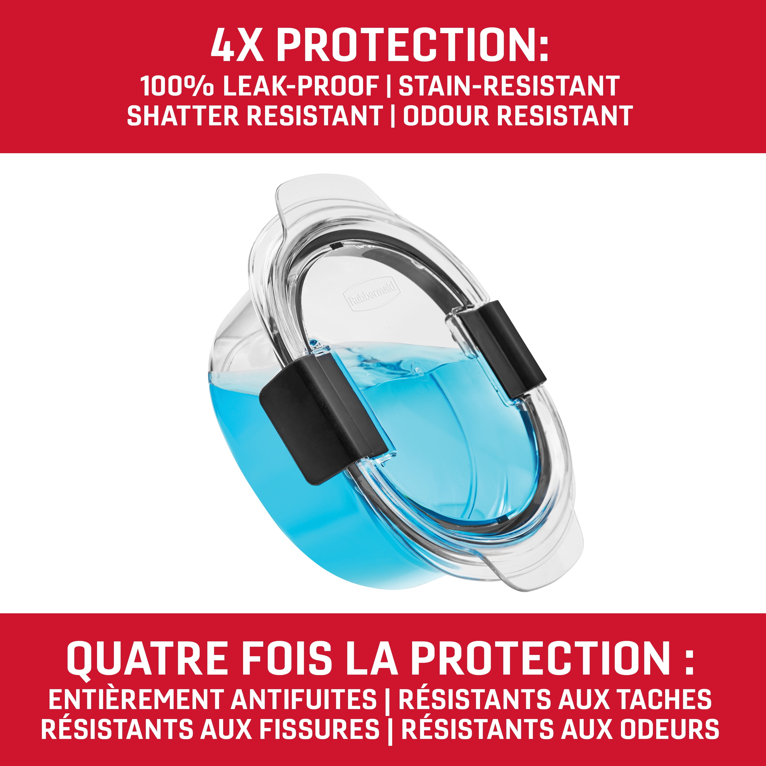 Rubbermaid Brilliance Round and Rectangular Food Storage Containers, 6 Pack