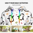 thumbnail image 4 of Lsque Colorful Hearts Penguin Pattern Casual Women's Hoodie,Hooded Sweatshirt with Kangaroo Pocket,Pullover Hoodie with Eye-catching Drawstrings-XX-Large, 4 of 7