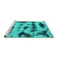 thumbnail image 2 of Ahgly Company Machine Washable Indoor Round Abstract Turquoise Blue Modern Area Rugs, 6' Round, 2 of 4