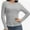 Gray, variant on Womens Long Sleeve Stretch Crew neck T-Shirt Fitted Casual Basic Tops