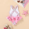 thumbnail image 2 of Happy Town Toddler Baby Girl Beach Bathing Suit Floral Sleeveless One-Piece Swimsuit With Bowknot, 2 of 7