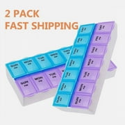 Large Pill Organizer 2 Times a Day, Weekly Pill Box 2 Per Day, AM PM Pill Case, Pill Container 7 Day, Vitamin Case Twice a Day