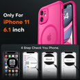 thumbnail image 2 of YWC-Magnetic pour Étui iPhone 11, Protection Complète de la Caméra Améliorée, Compatible MagSafe, Étui Robuste pour iPhone 11 6.1 Pouces, Protection contre les Chutes, Anti-Rayures, Rose Vif, 2 of 4